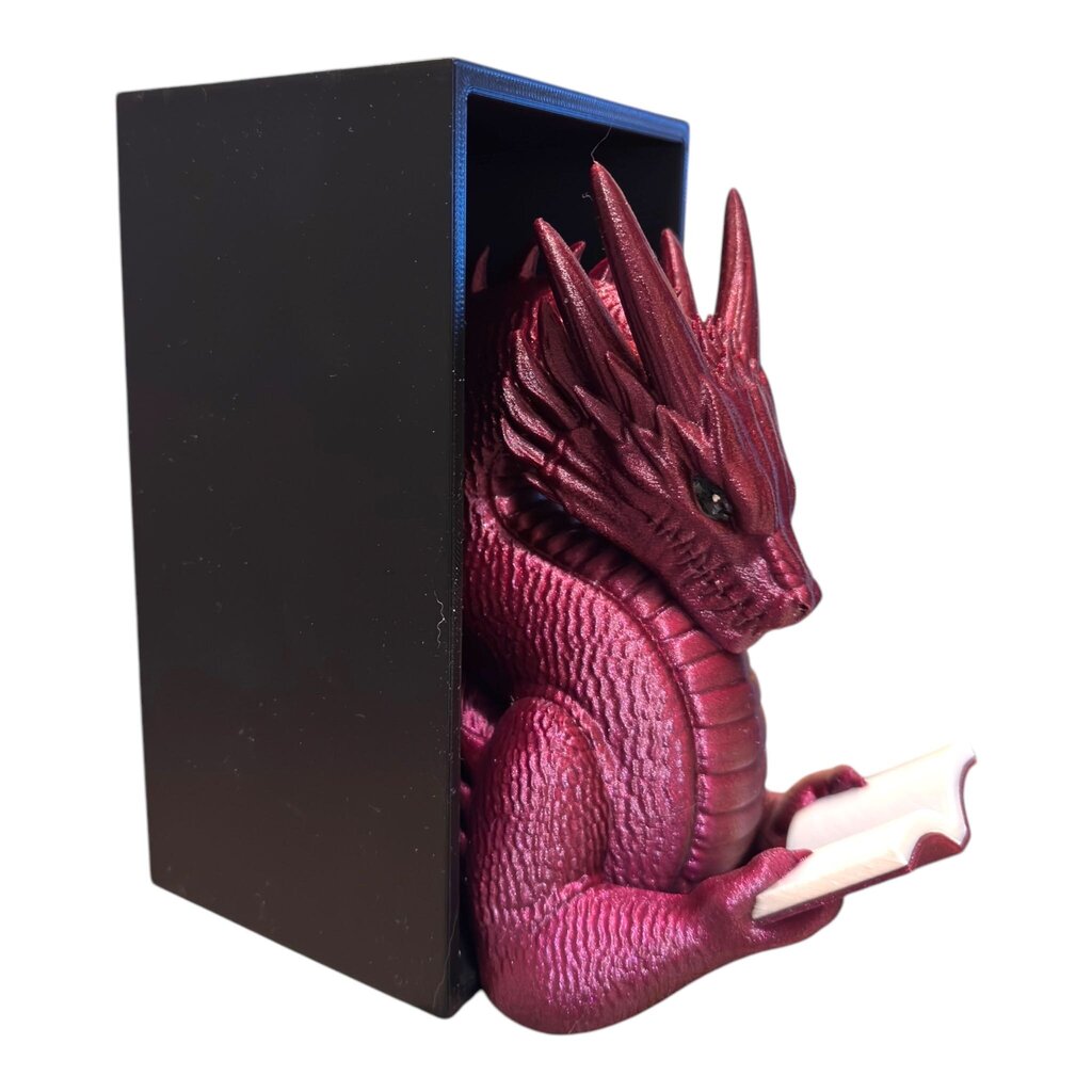 BOOK NOOK READING DRAGON BURGUNDY/WHITE