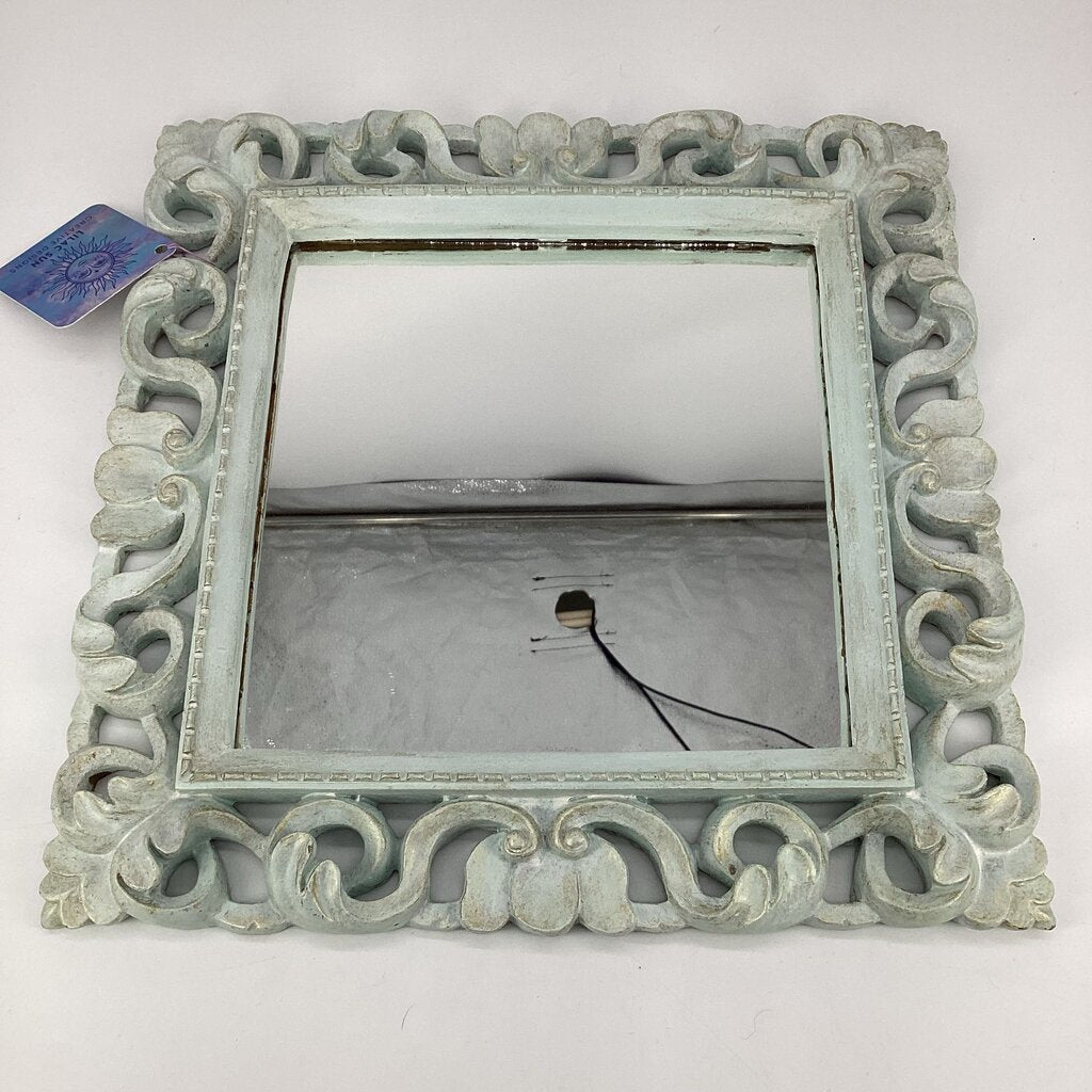 Filigree Mirror Upcycled 14"x14" mirror