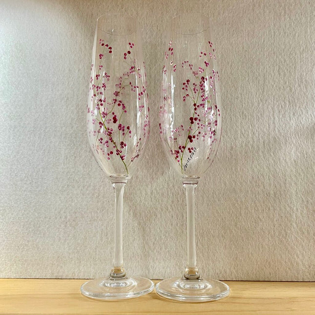 Cherry blossom champagne flute set