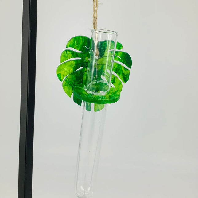 Plant Propagation Station - Acrylic Green Monstera 1