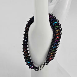 8" Black Rainbow Vertebrae Bracelet - view 2