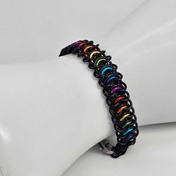 8" Black Rainbow Vertebrae Bracelet - view 4