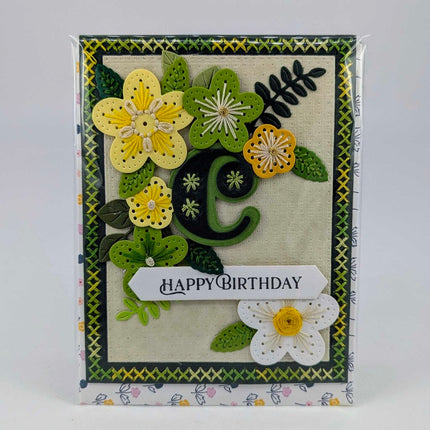 Stitched c Birthday Greeting Card