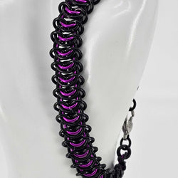 8" Black Purple Vertebrae bracelet - view 2