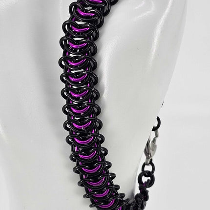 8" Black Purple Vertebrae bracelet