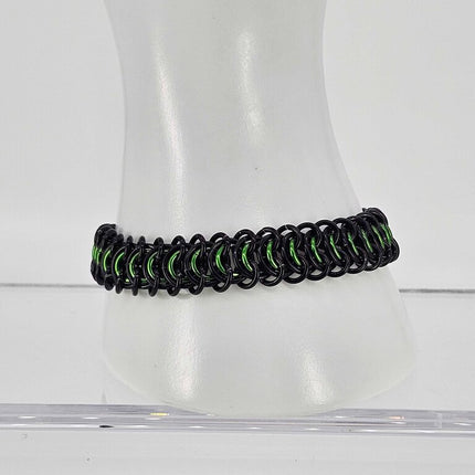 8" Black Green Vertebrae Bracelet