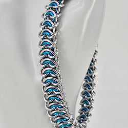 8 inch Silver turquoise vertebrae bracelet - view 1