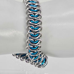 8 inch Silver turquoise vertebrae bracelet - view 4