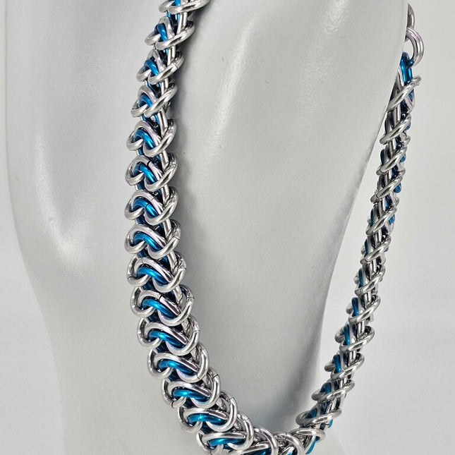 8 inch Silver turquoise vertebrae bracelet