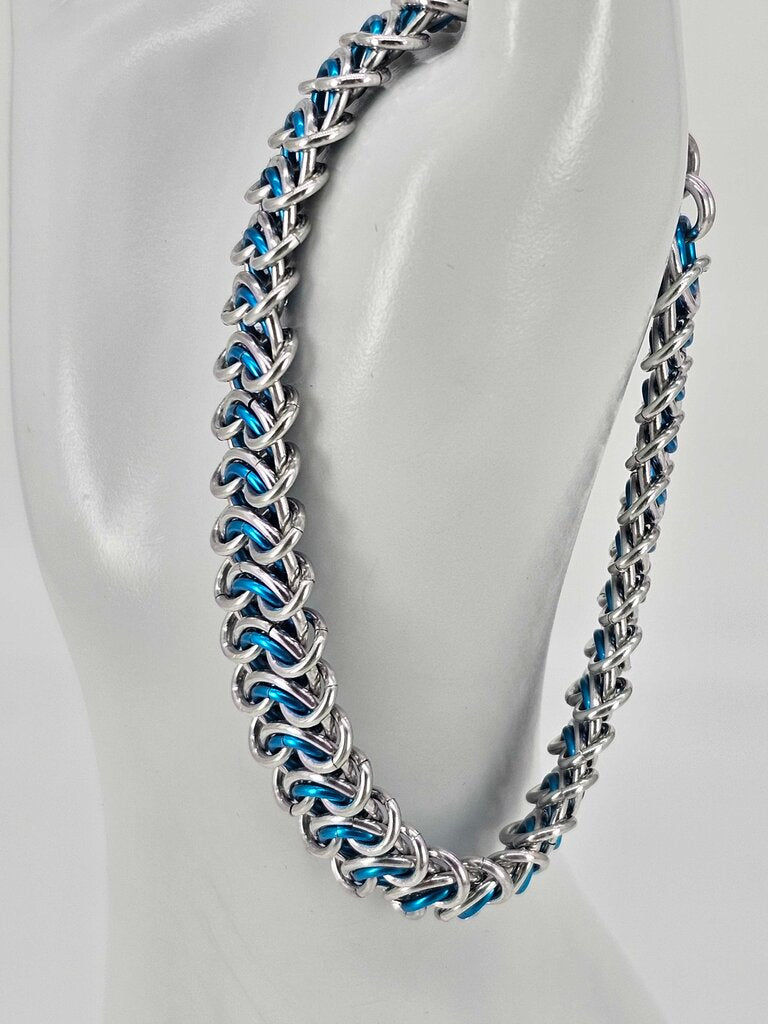 8 inch Silver turquoise vertebrae bracelet