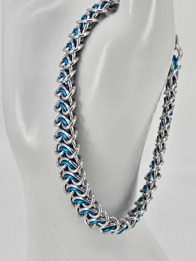 8 inch Silver turquoise vertebrae bracelet