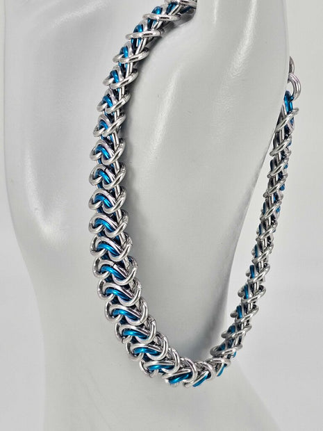 8 inch Silver turquoise vertebrae bracelet