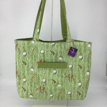 Golf reversible tote w/ green