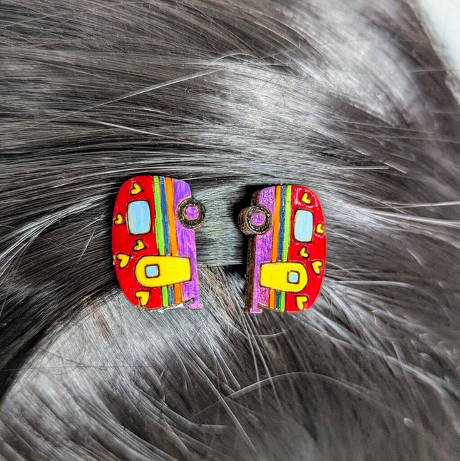 Hair Clips Small - Camper Rainbow
