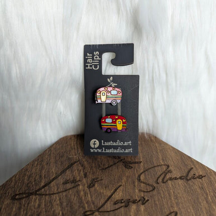 Hair Clips Small - Camper Rainbow