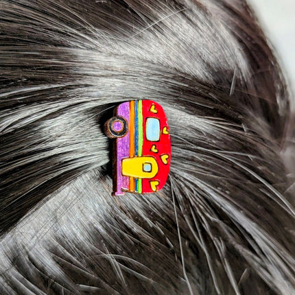 Hair Clips Small - Camper Rainbow