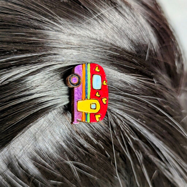 Hair Clips Small - Camper Rainbow