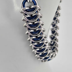 8" Silver Blue Vertebrae Bracelet - view 1