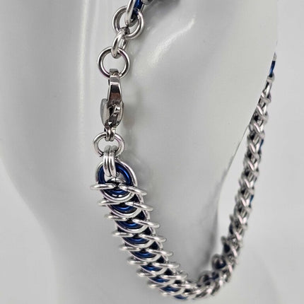 8" Silver Blue Vertebrae Bracelet