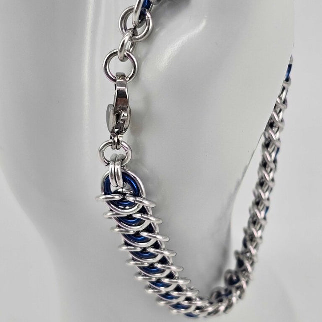 8" Silver Blue Vertebrae Bracelet