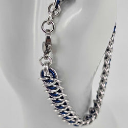 8" Silver Blue Vertebrae Bracelet - view 2