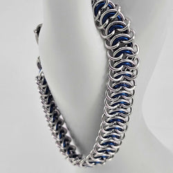 8" Silver Blue Vertebrae Bracelet - view 3