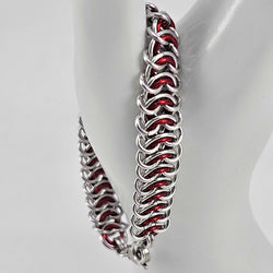 8" Silver Red Vertebrae Bracelet - view 1