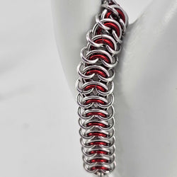8" Silver Red Vertebrae Bracelet - view 3