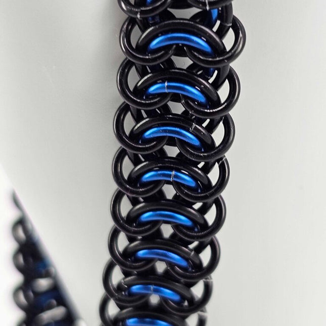 8" Black Blue Vertebrae Bracelet