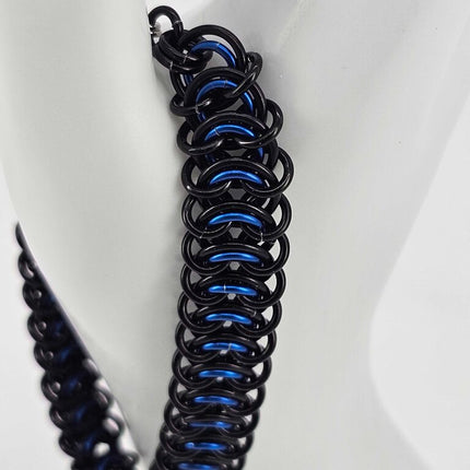 8" Black Blue Vertebrae Bracelet