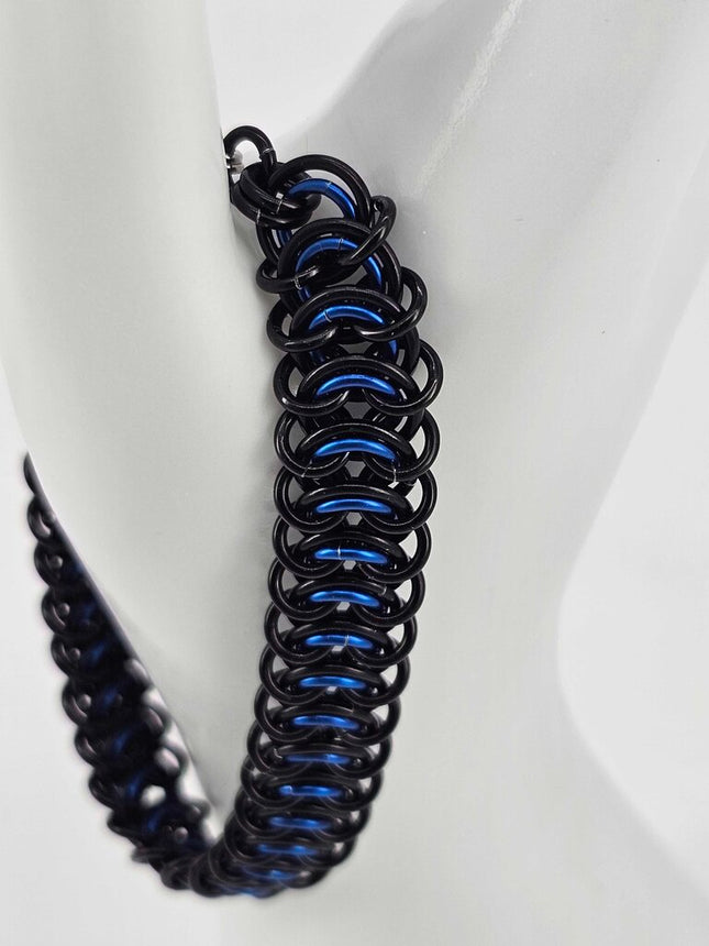 8" Black Blue Vertebrae Bracelet