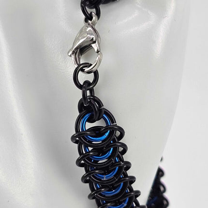 8" Black Blue Vertebrae Bracelet