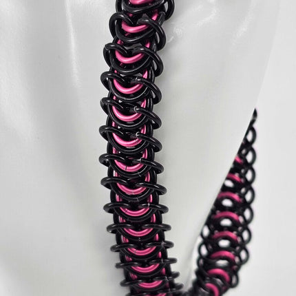 8" Black Pink Vertebrae Bracelet