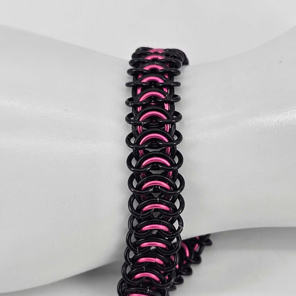 8" Black Pink Vertebrae Bracelet