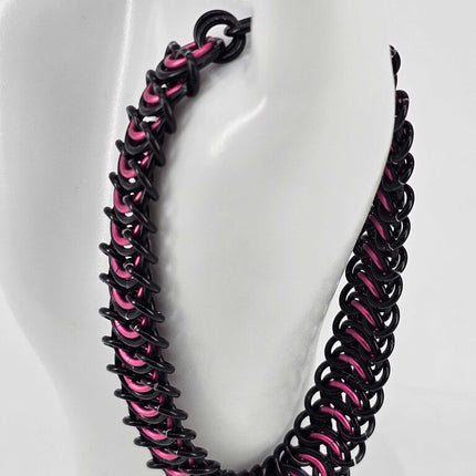 8" Black Pink Vertebrae Bracelet
