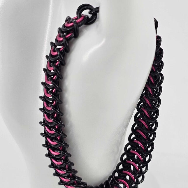 8" Black Pink Vertebrae Bracelet