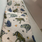 true frogs bugs beige background flannel