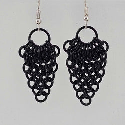 Black Fan Earrings - view 2