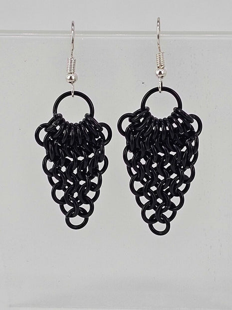 Black Fan Earrings
