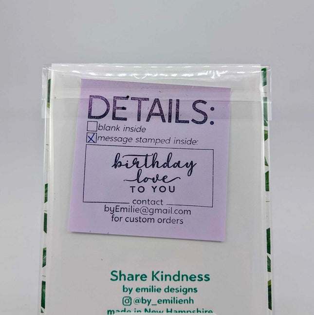 Stitched h Birthday Greeting Card