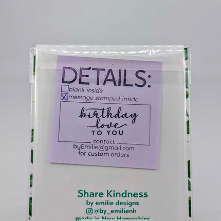 Stitched h Birthday Greeting Card