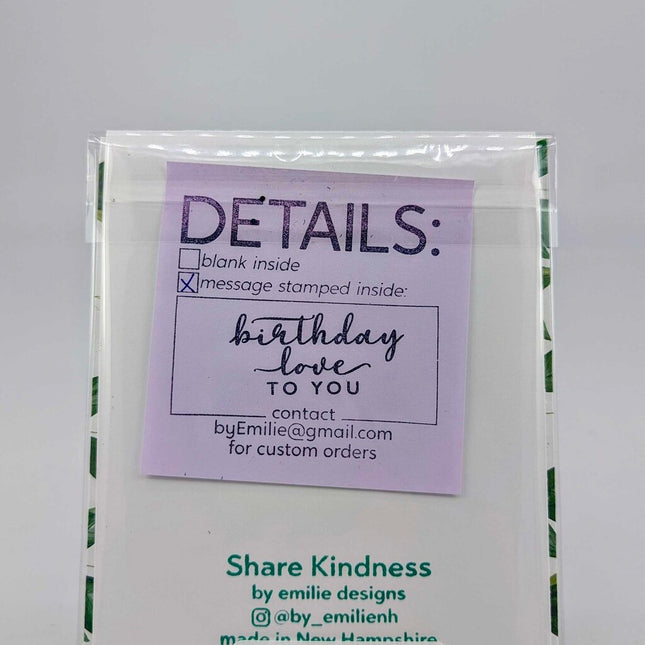 Stitched h Birthday Greeting Card