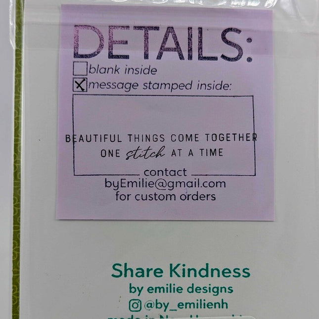 Stitched v Birthday Greeting Card