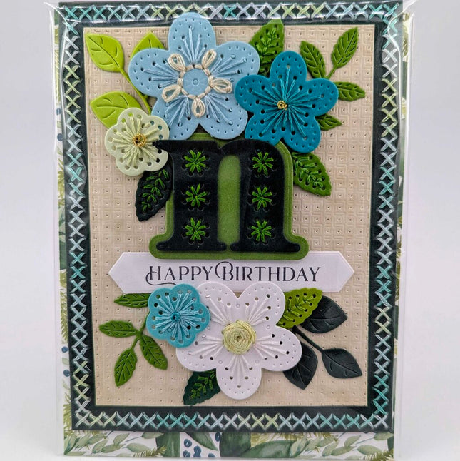 Stitched n Birthday Greeting Card