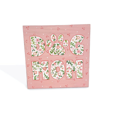 DOG MOM FLORAL SHELF SITTER