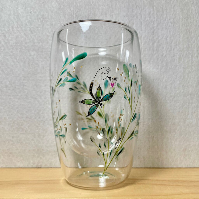 Mom 2025 double wall glass dragonfly teal