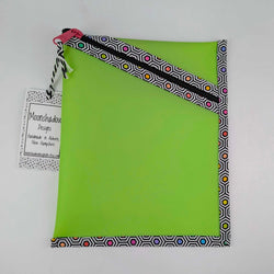 Diagonal Vinyl Zip Pouch - Medium - view 1