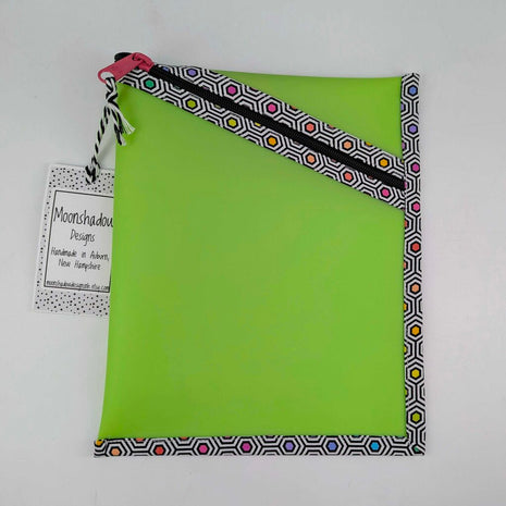Diagonal Vinyl Zip Pouch - Medium