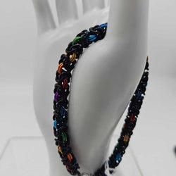 7.5 inch Black Rainbow Byzantine Bracelet - view 1