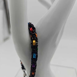 7.5 inch Black Rainbow Byzantine Bracelet - view 2